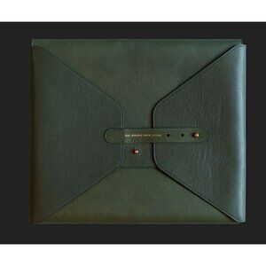 Luxury Leather Document Holder 220 Central Park South Olive Green Portfolio
